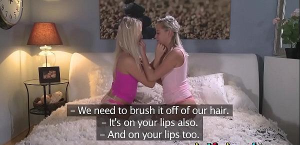  Girlfriends Cute blondes pillow fight sex